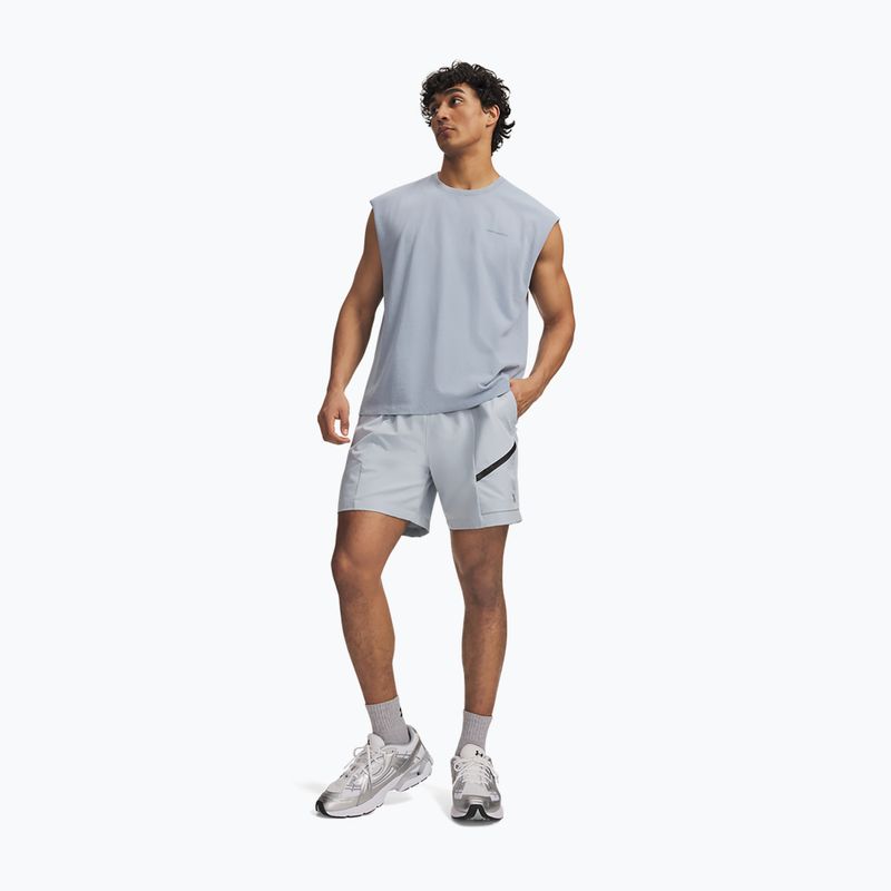 Férfi edző rövidnadrág Under Armour Unstoppable Woven Shorts blue fog/black 2