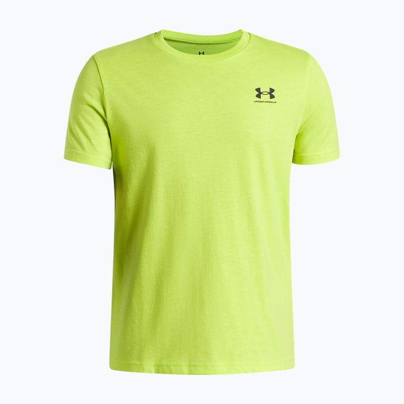 Gyermek póló Under Armour Sportstyle Left Chest green citrine/black
