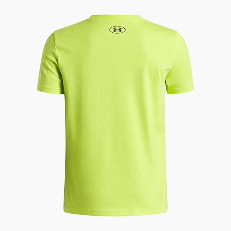 Gyermek póló Under Armour Sportstyle Left Chest green citrine/black 2