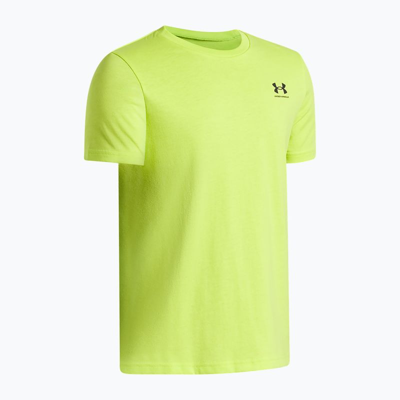 Gyermek póló Under Armour Sportstyle Left Chest green citrine/black 3