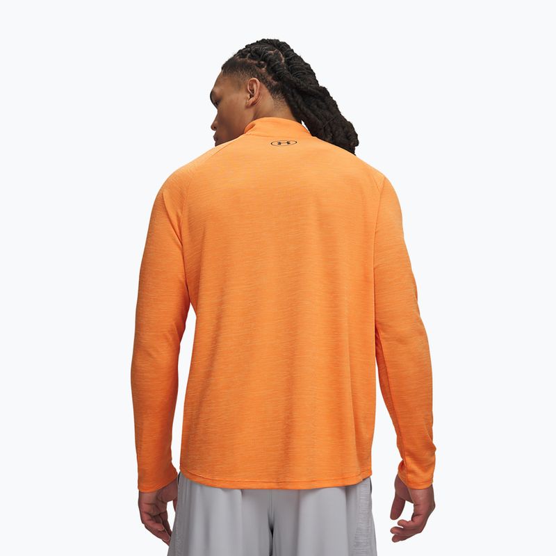 Férfi pulóver Under Armour Tech Textured 1/2 Zip LS outrageous orange/black 2