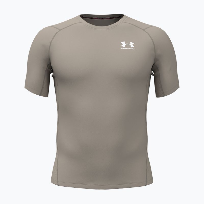 Férfi edző póló Under Armour HG Armour Comp timberwolf taupe/white