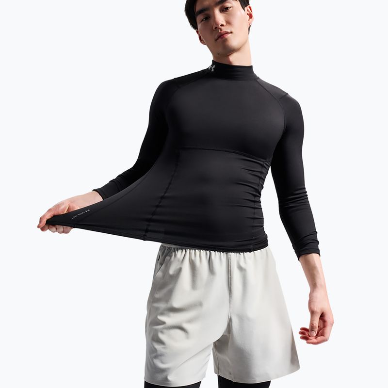 Férfi edző hosszú ujjú póló Under Armour Coldgear Elite Comp Mock ultimate black/ultimate black/reflective 4