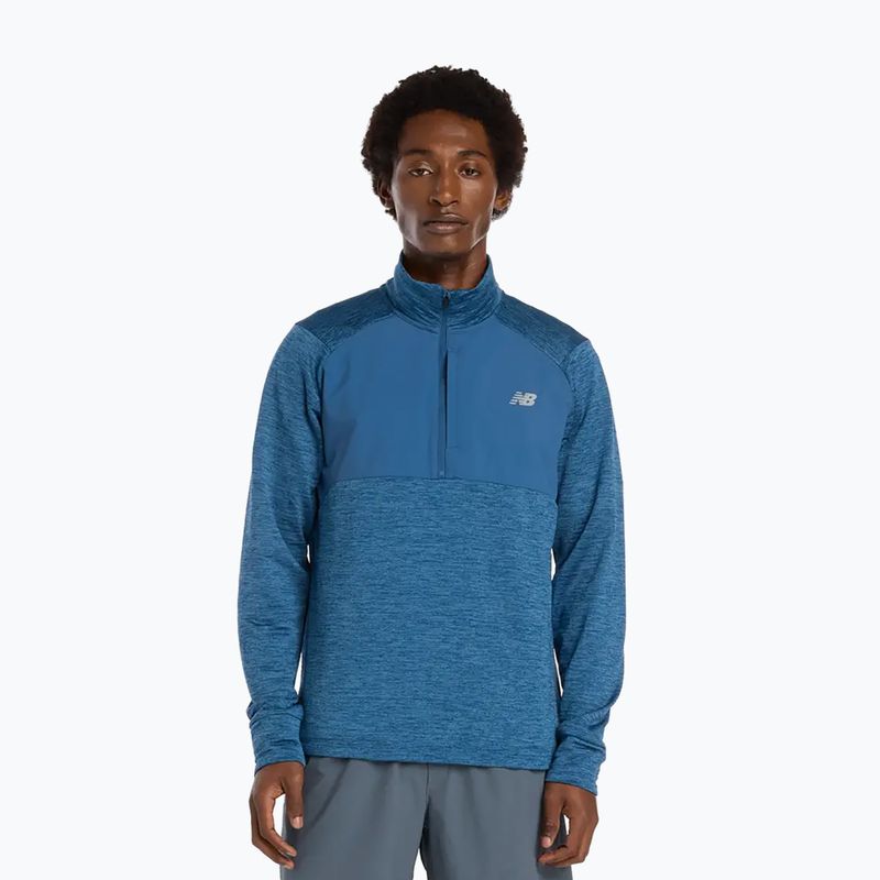 Férfi hosszú ujjú futópóló New Balance Athletics Heat Grid 1/2 Zip dark shoreline