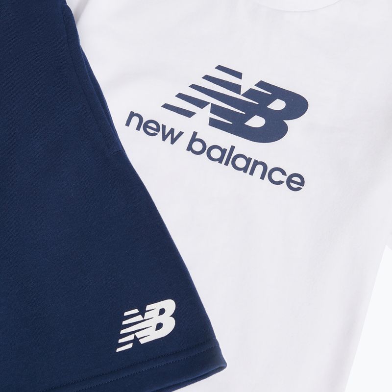 Gyerek szett New Balance Stacked Logo Tee & FT Short nb bright white 10