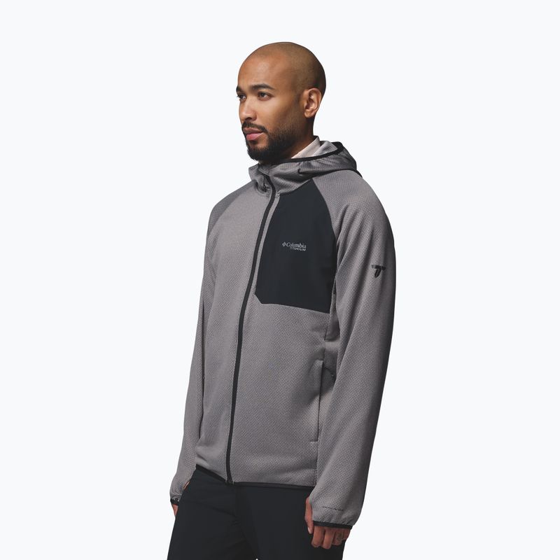Férfi kapucnis polárdzseki Columbia Triple Canyon Grid Fleece Hooded Full Zip II City Grey/Black 4