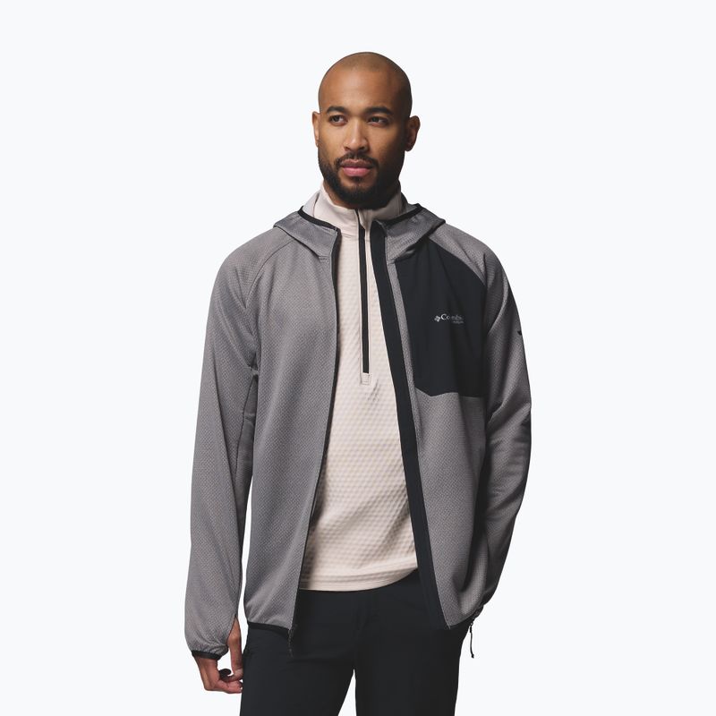 Férfi kapucnis polárdzseki Columbia Triple Canyon Grid Fleece Hooded Full Zip II City Grey/Black 5