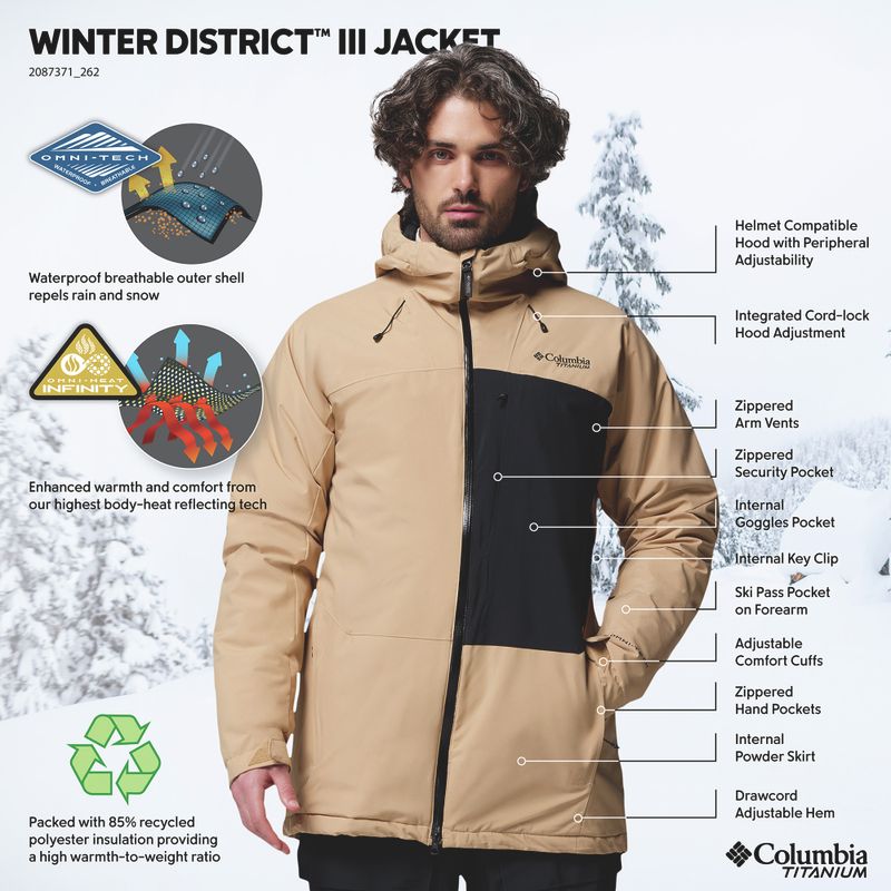 Férfi sídzseki Columbia Winter District III canoe/black 15