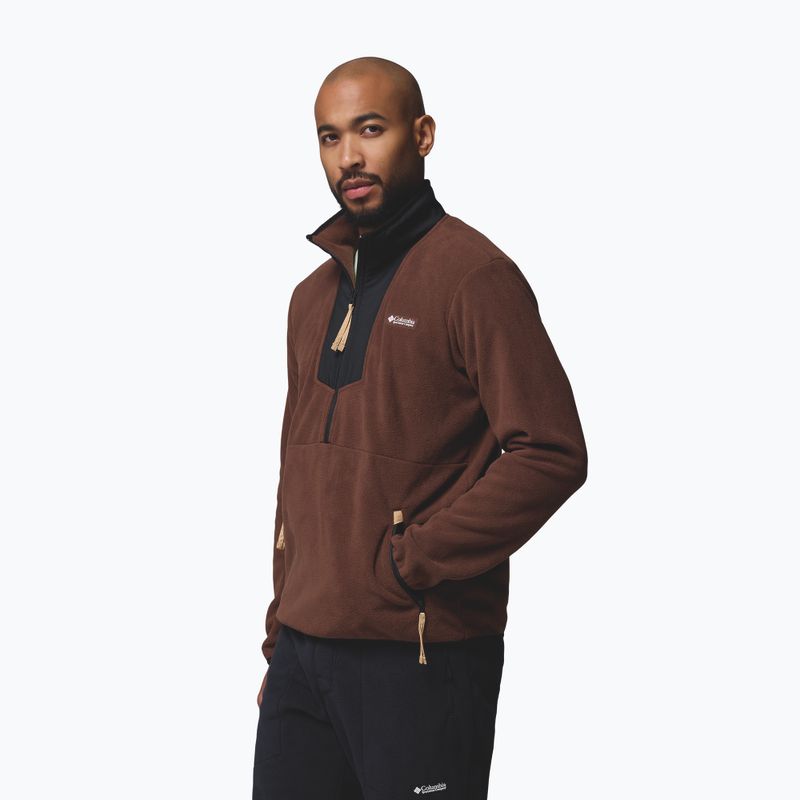 Férfi pulóver Columbia Sequoia Grove Half Zip Fleece tobacco/black 4
