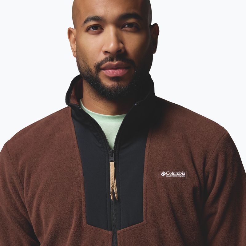 Férfi pulóver Columbia Sequoia Grove Half Zip Fleece tobacco/black 5