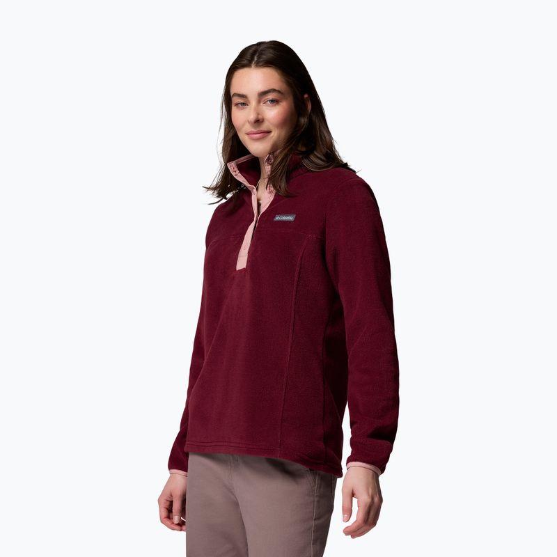 Női pulóver Columbia Benton Springs 1/2 Snap rich wine/eraser pink 4