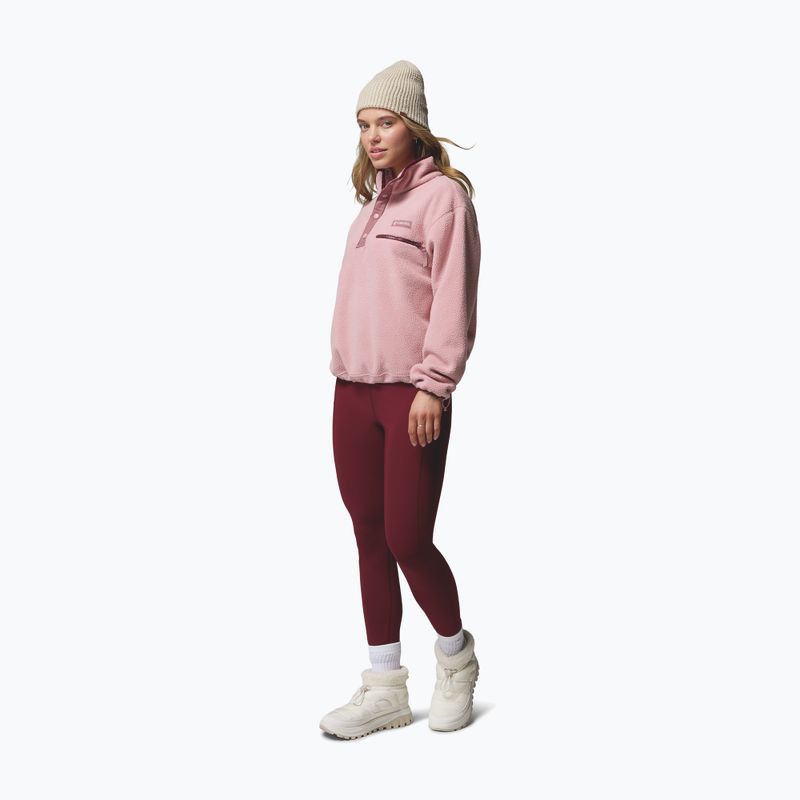 Női polár pulóver Columbia Helvetia II Cropped Half Snap Fleece eraser pink/fig/rich wine 2