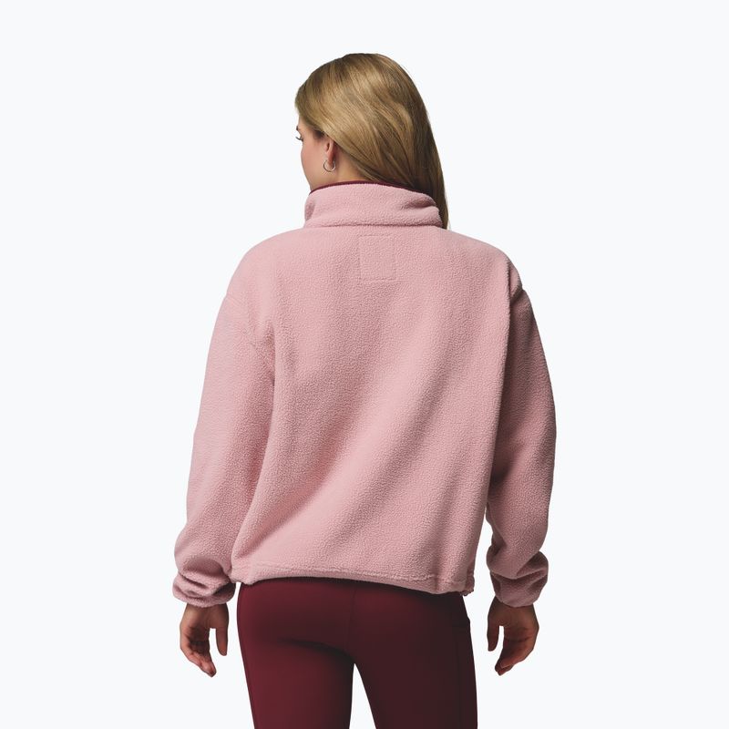 Női polár pulóver Columbia Helvetia II Cropped Half Snap Fleece eraser pink/fig/rich wine 3