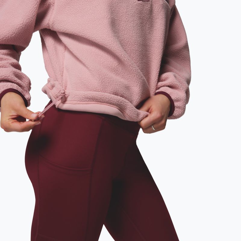 Női polár pulóver Columbia Helvetia II Cropped Half Snap Fleece eraser pink/fig/rich wine 6