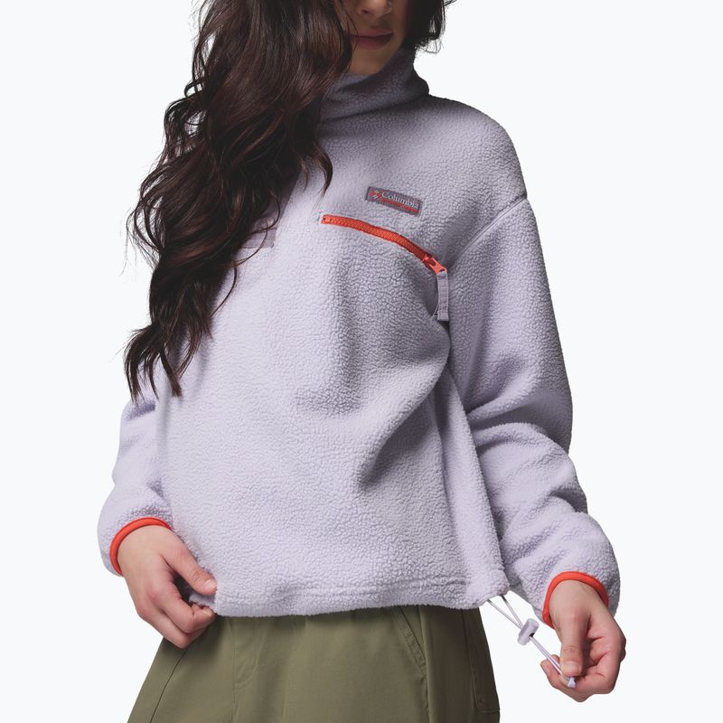 Női polárpulóver Columbia Helvetia II Cropped Half Snap Fleece lavender pearl/shale purple/zing 6