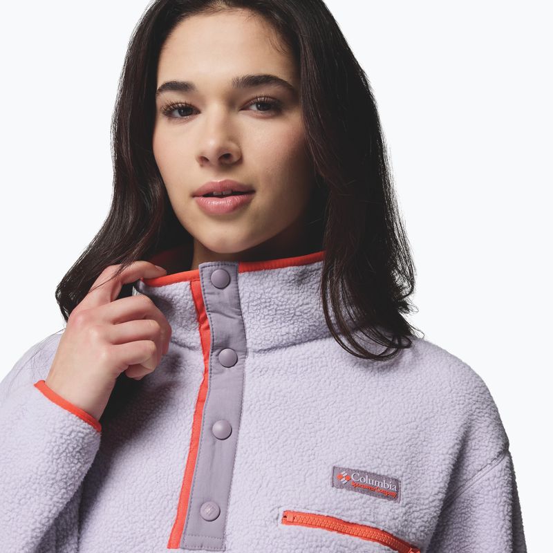 Női polárpulóver Columbia Helvetia II Cropped Half Snap Fleece lavender pearl/shale purple/zing 7