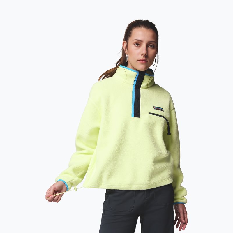 Női polárpulóver Columbia Helvetia II Cropped Half Snap Fleece Citron Haze/Black/Compass Blue 5