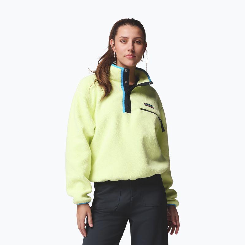 Női polárpulóver Columbia Helvetia II Cropped Half Snap Fleece Citron Haze/Black/Compass Blue 6