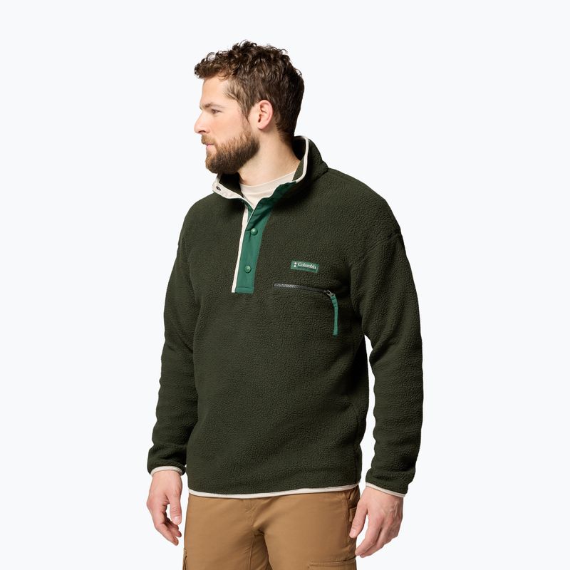 Férfi polár pulóver Columbia Helvetia II Half Snap Fleece greenspace 4