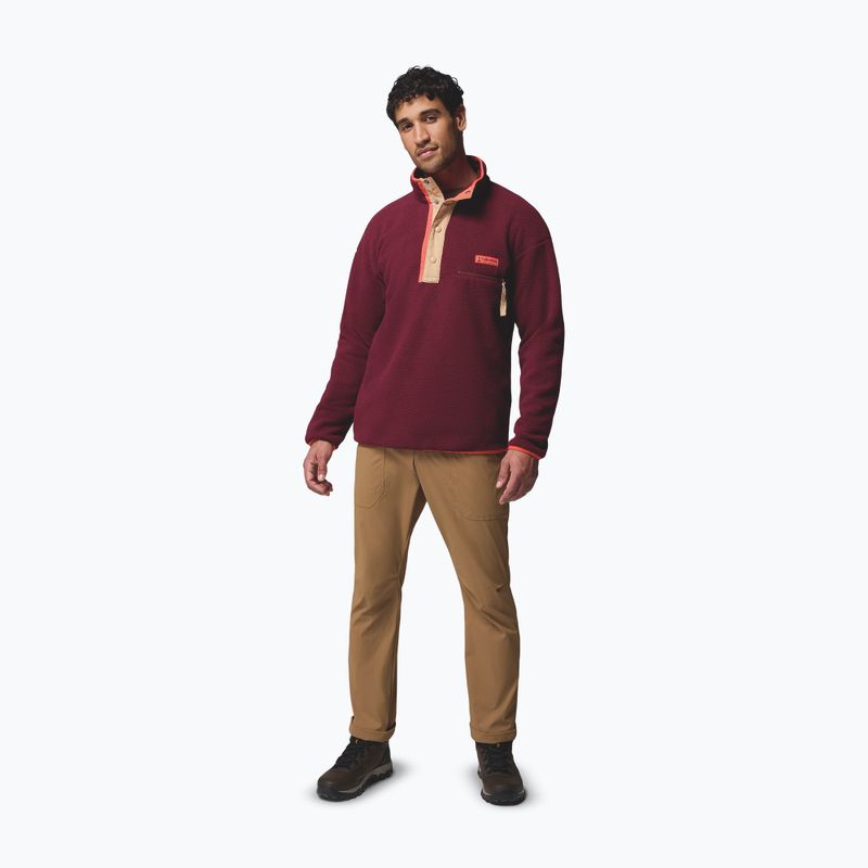Férfi polárpulóver Columbia Helvetia II Half Snap Fleece rich wine 2