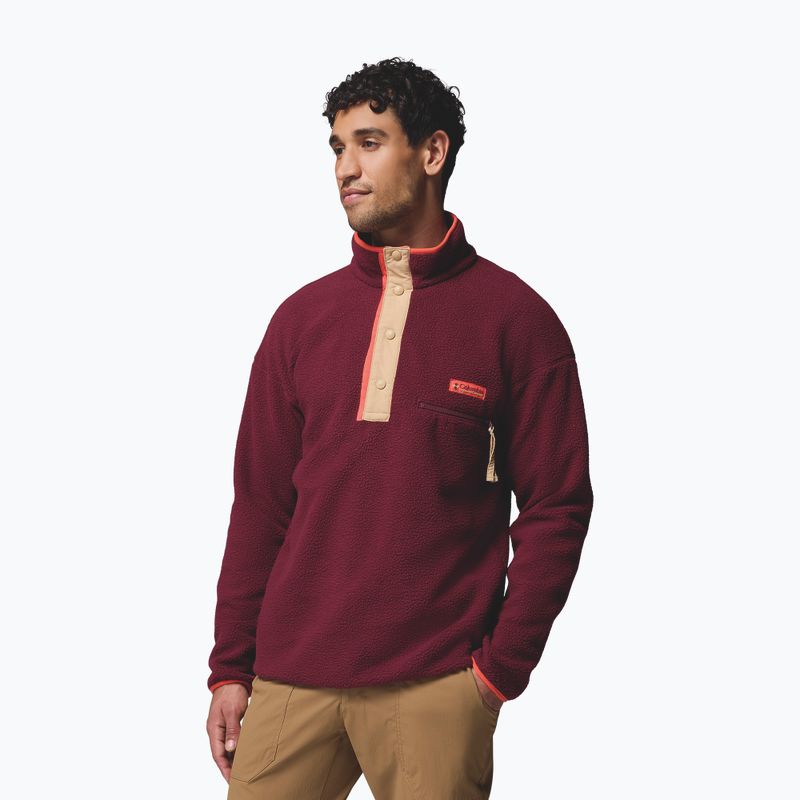 Férfi polárpulóver Columbia Helvetia II Half Snap Fleece rich wine 4