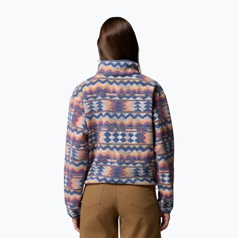 Női polár pulóver Columbia Helvetia II Printed Cropped Half Snap sea salt/retrotee 3