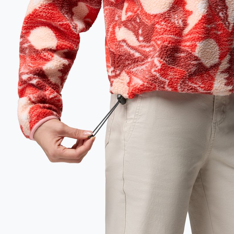 Női polár pulóver Columbia Helvetia II Printed Cropped Half Snap poppy red/sunscape 6