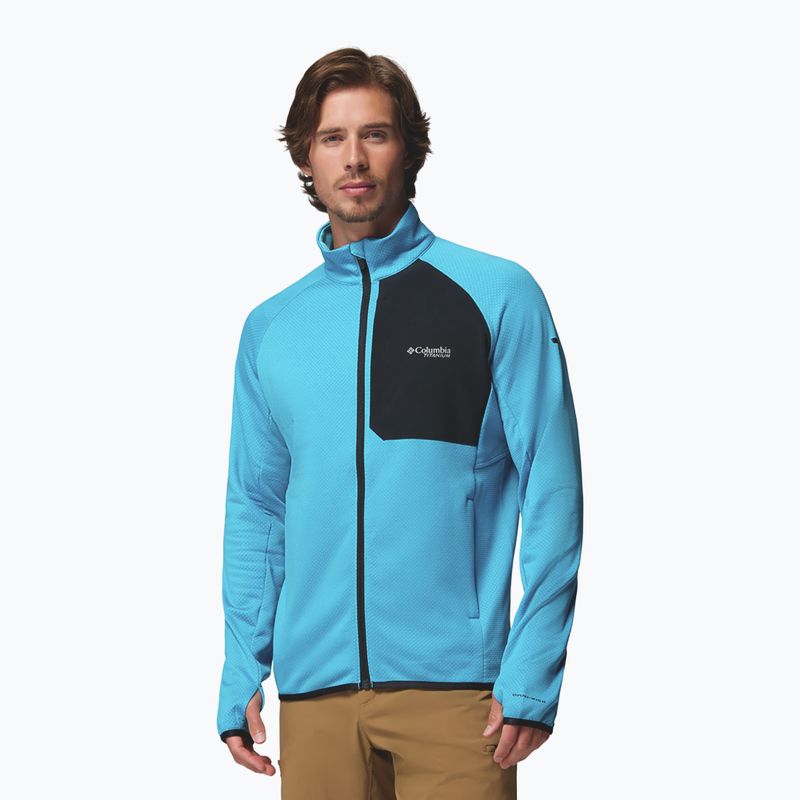 Férfi túrafelső Columbia Triple Canyon Grid Fleece Full Zip II compass blue heather/black 5