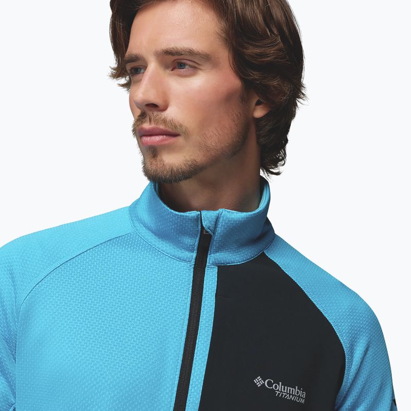 Férfi túrafelső Columbia Triple Canyon Grid Fleece Full Zip II compass blue heather/black 6