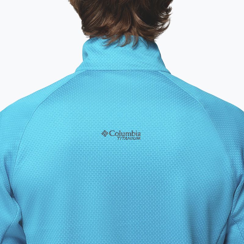 Férfi túrafelső Columbia Triple Canyon Grid Fleece Full Zip II compass blue heather/black 7