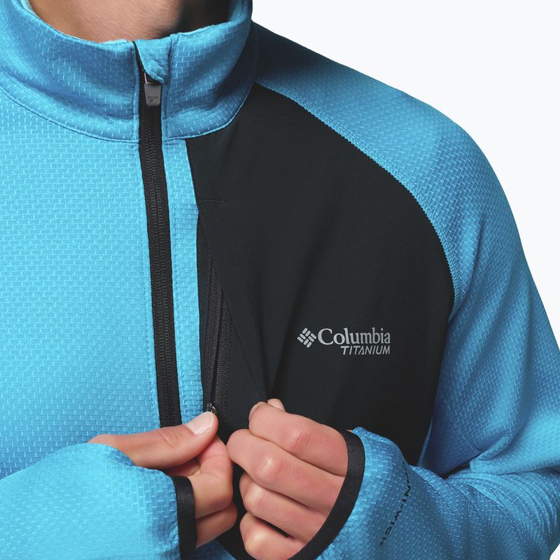 Férfi túrafelső Columbia Triple Canyon Grid Fleece Full Zip II compass blue heather/black 8