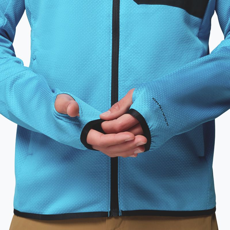 Férfi túrafelső Columbia Triple Canyon Grid Fleece Full Zip II compass blue heather/black 9