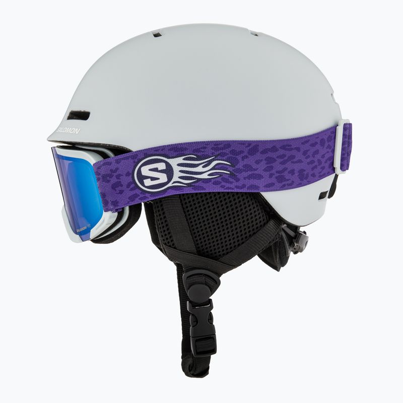Gyerek sísisak Salomon Player Combo + Síszemüveg XV Jr ice flow/ice flow mid blue 3