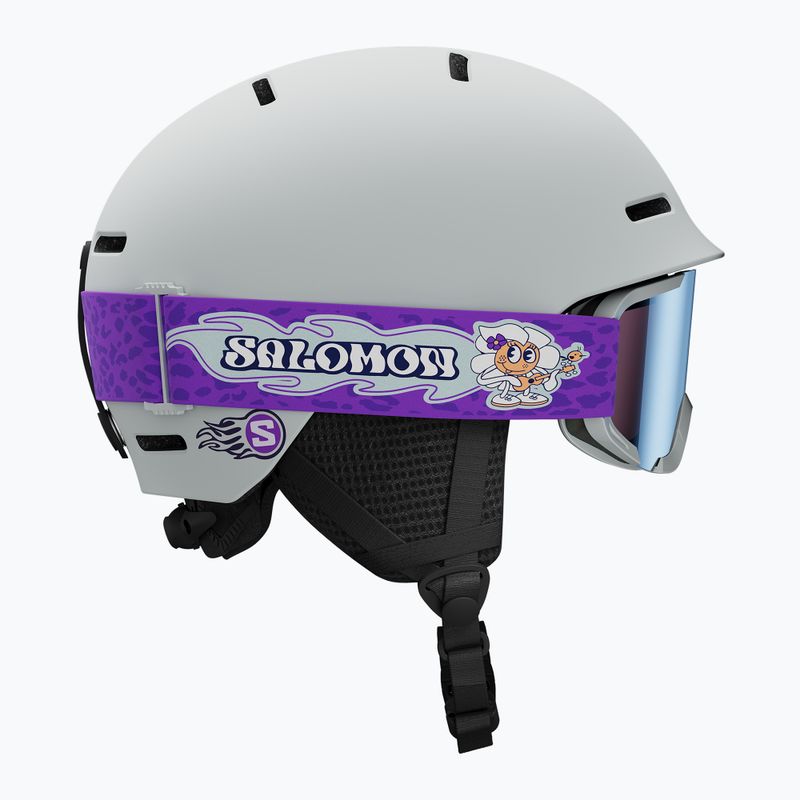 Gyerek sísisak Salomon Player Combo + Síszemüveg XV Jr ice flow/ice flow mid blue 2