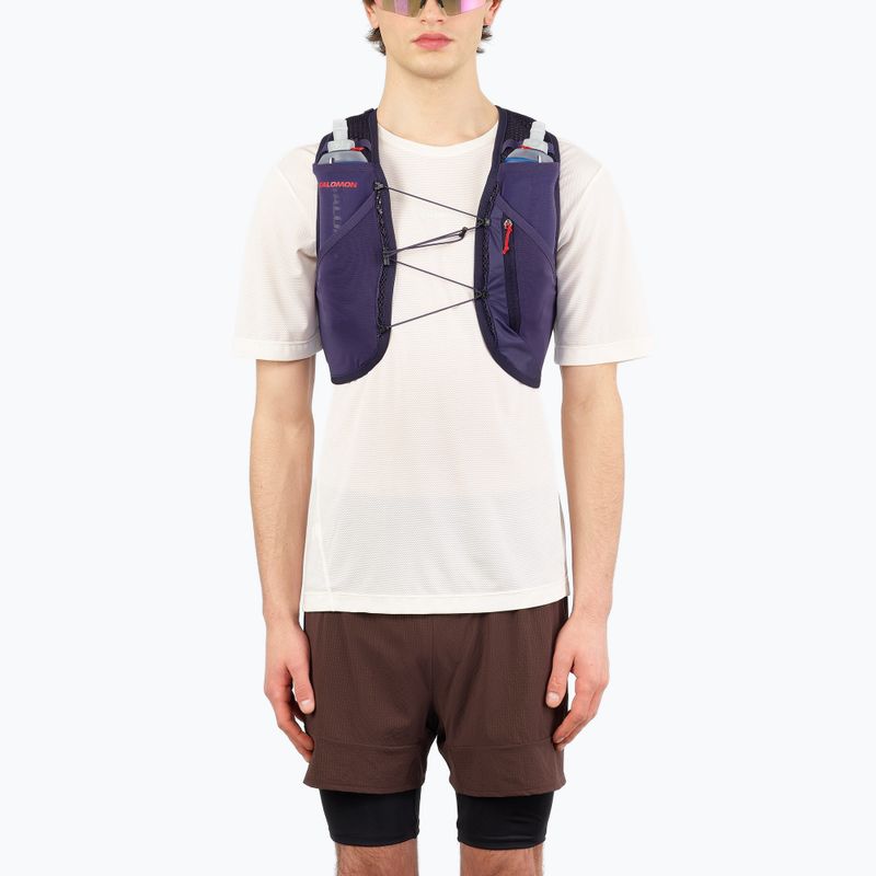 Salomon Active Skin 4 GRVL futó mellény martime kék / asztrál aura / haute piros 4