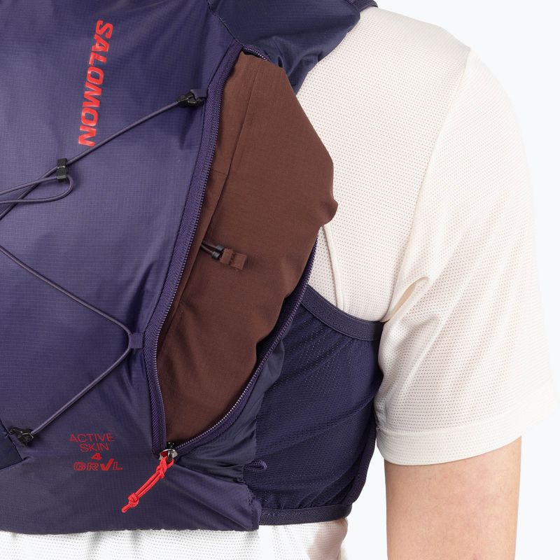 Salomon Active Skin 4 GRVL futó mellény martime kék / asztrál aura / haute piros 7