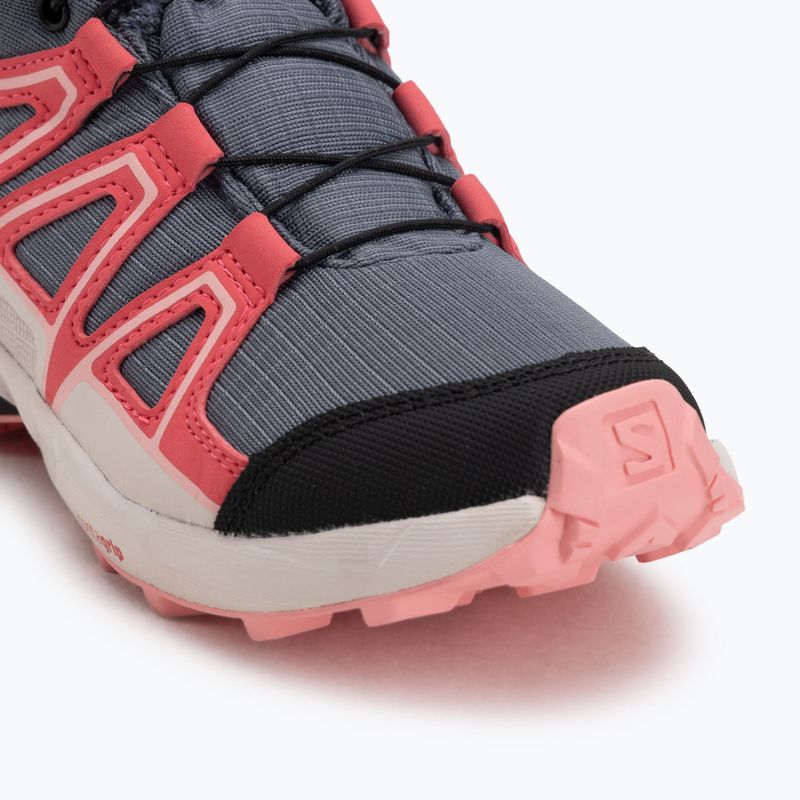 Gyerek futócipő Salomon Speedcross Waterproof grisaille/hushed violet/rouge red 7