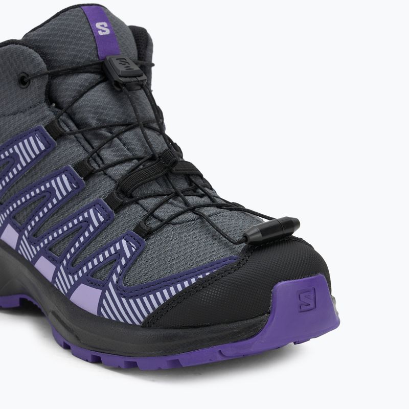 Salomon XA Pro V8 MID WP gyermek túrabakancs turbulence / fekete / liberty 7