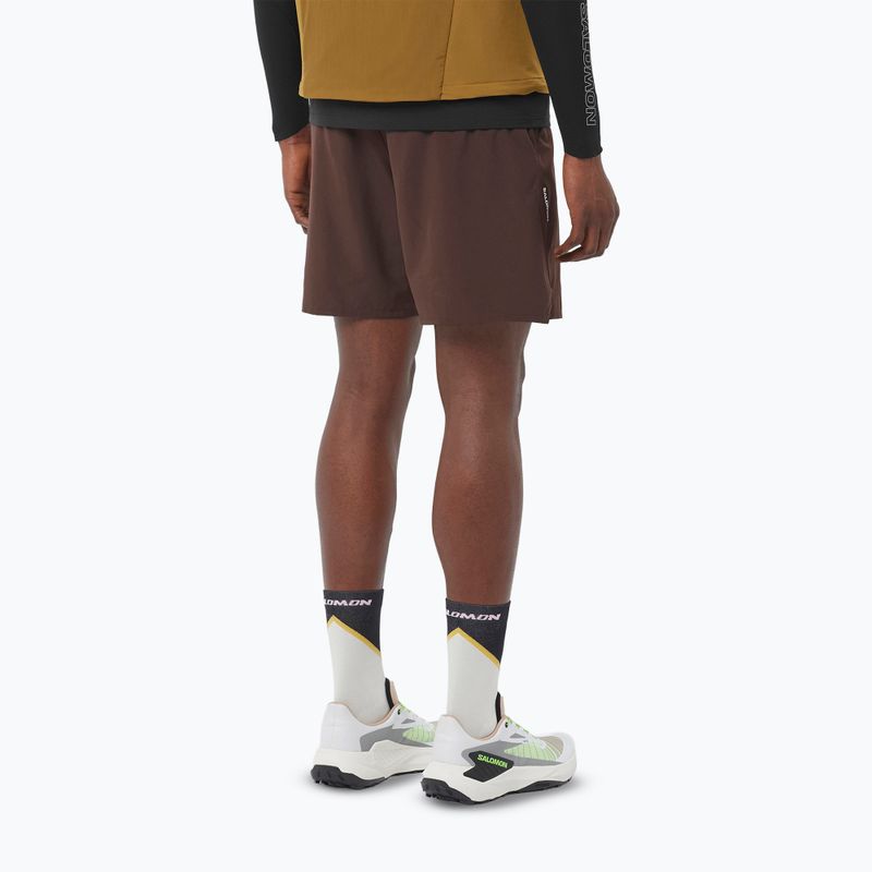 Férfi futó rövidnadrág Salomon Shakeout C 2IN1 7" coffee bean 5