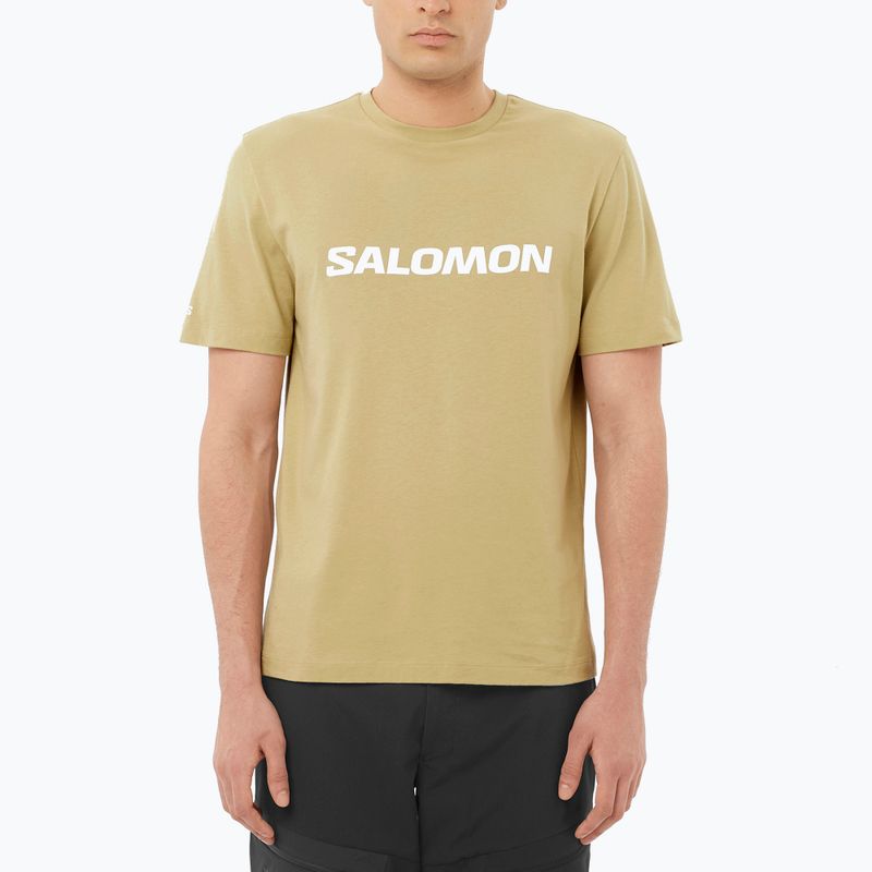 Férfi póló Salomon Logo szürke zöld
