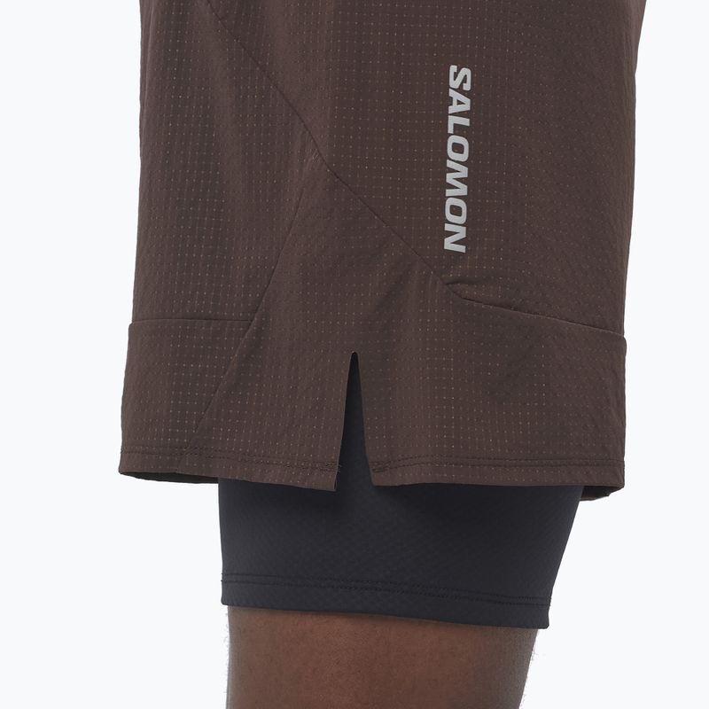 Férfi Salomon Sense 2IN1 futónadrág kávészínű babszemek 4