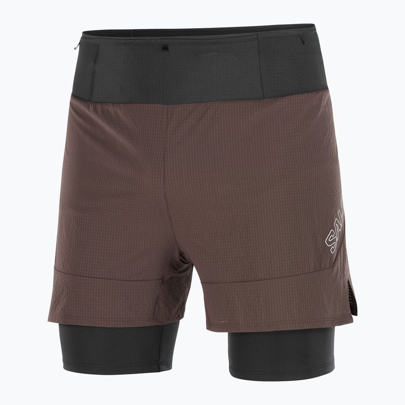 Férfi Salomon Sense 2IN1 futónadrág kávészínű babszemek 6