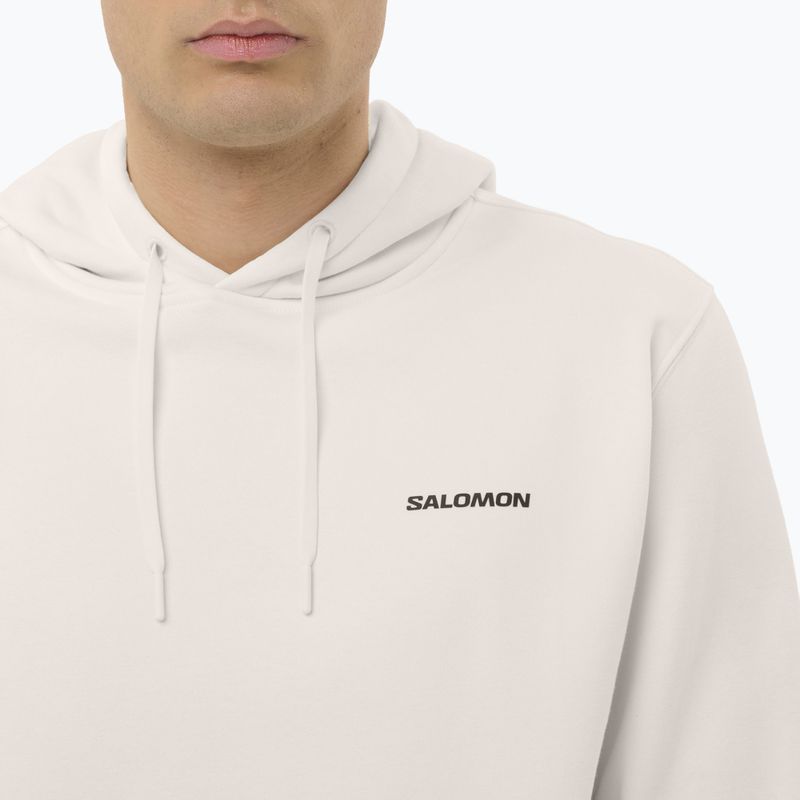 Férfi pulóver Salomon Chest Logo Hoodie whisper white 3