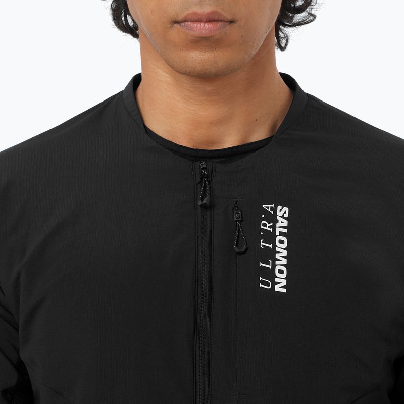 Férfi futópulóver Salomon Ultra Fleece Deep Black 3