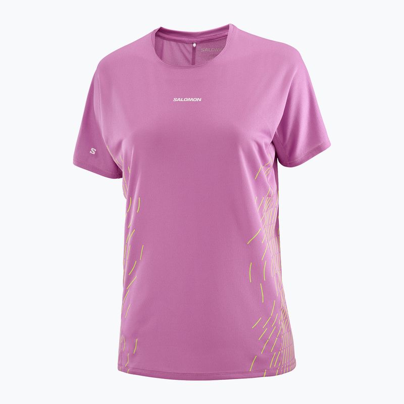 Női futópóló Salomon Sense Aero SS Tee GFX iris orchid/acid lime 4