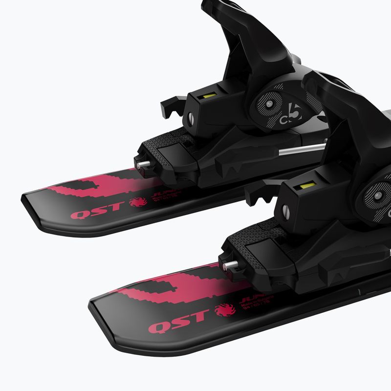 Gyermek lesikló sílécek + kötések Salomon QST Jr Black XS + C5 GW black/neon punch 7