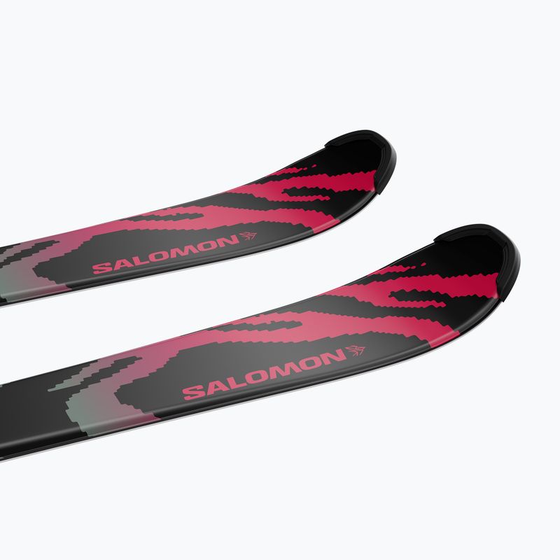 Gyermek lesikló sílécek + kötések Salomon QST Jr Black S + C5 GW black/neon punch 6
