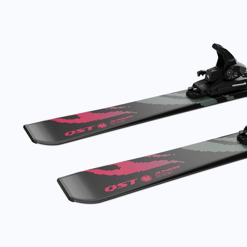 Gyermek lesikló sílécek + kötések Salomon QST Jr Black S + C5 GW black/neon punch 7