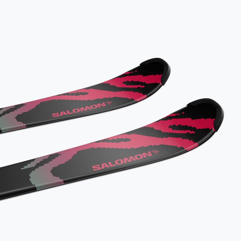 Gyermek lesikló sílécek + kötések Salomon QST Jr Black M + L6 GW black/neon punch 6