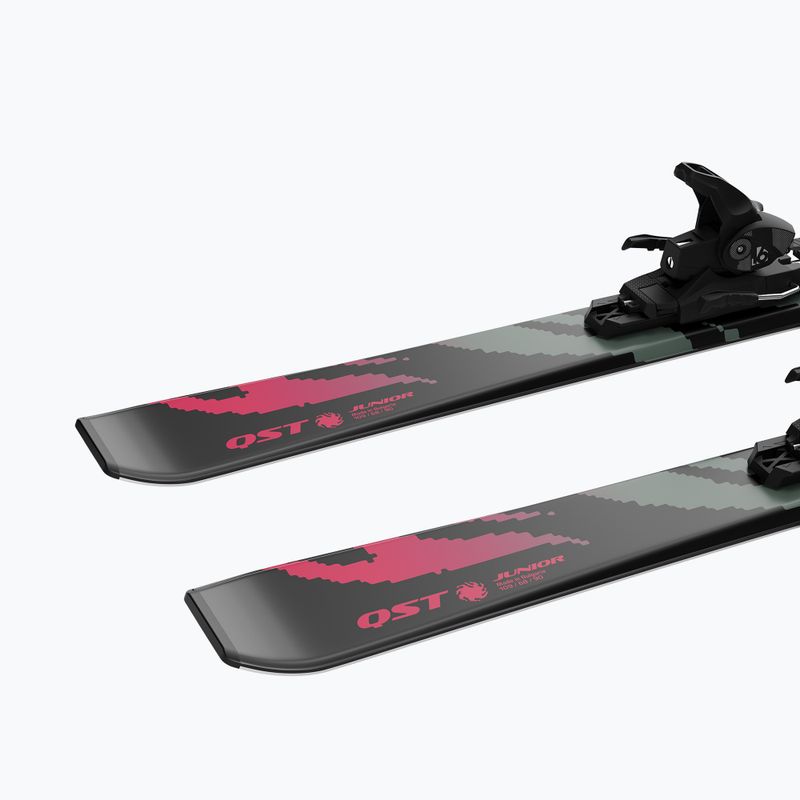 Gyermek lesikló sílécek + kötések Salomon QST Jr Black M + L6 GW black/neon punch 7